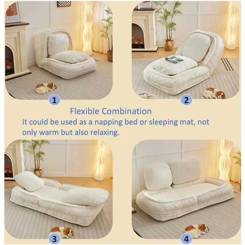 Lazy Sofa Couch,5 Adjustable Position,Sit,Sleep,Fold,Suit to Put in Bedroom, Living Room