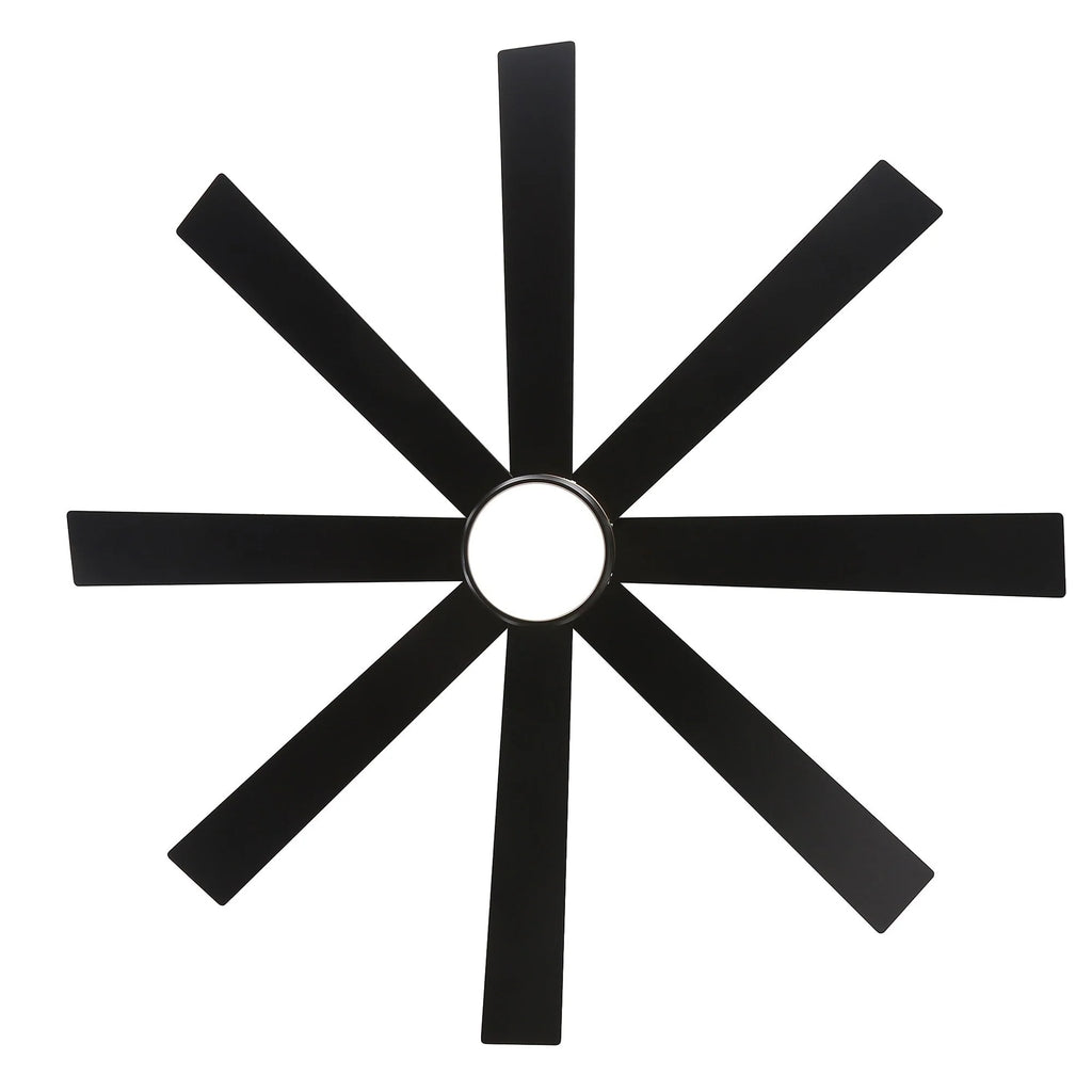 65 Inch 8-Blade Black LED Ceiling Fan with Light and Remote