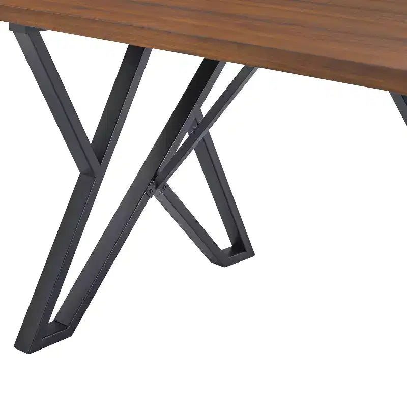 Christopher Knight Home Crest 5 Pieces Modern Faux Leather Dining Set with Metal Base, Brown/Walnut/ Black