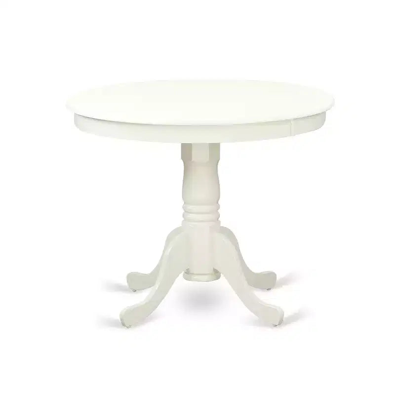 HomeStock Linen White Round Kitchen Dining Table Set