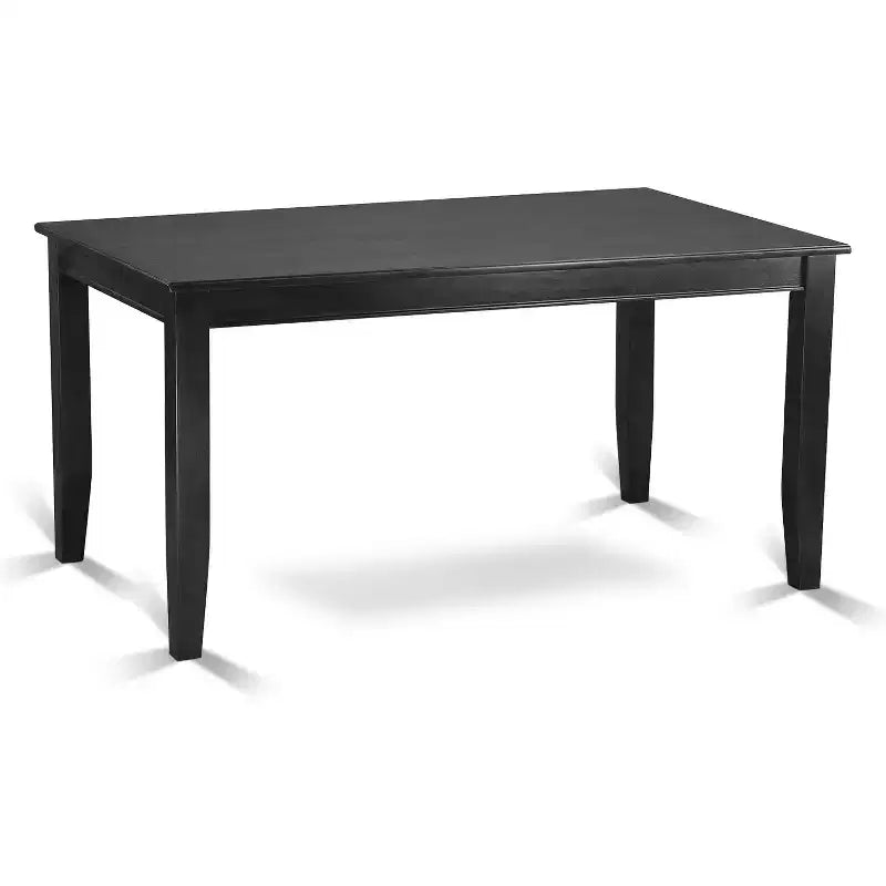 HomeStock Duda7 Blk C 7 Piece Kitchen Table Set Black Rectangle Dining Set