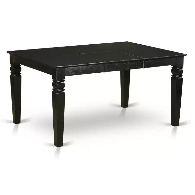 HomeStock WEVA7 Black 7 Piece Rectangle Dining Room Table Set with 6 Chairs