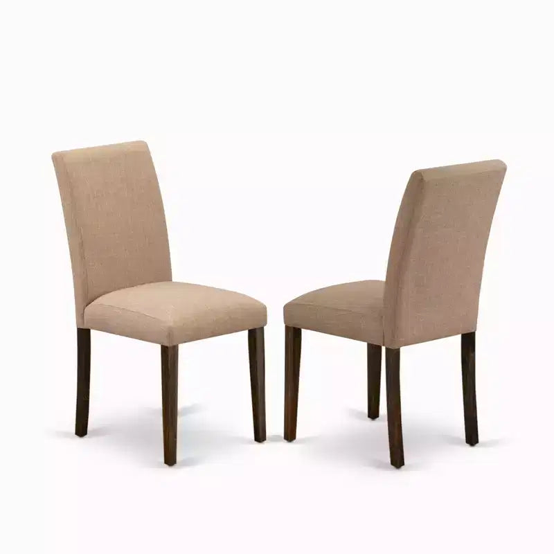 HomeStock Modern 7 Piece Dining Set Light Sable Linen Fabric