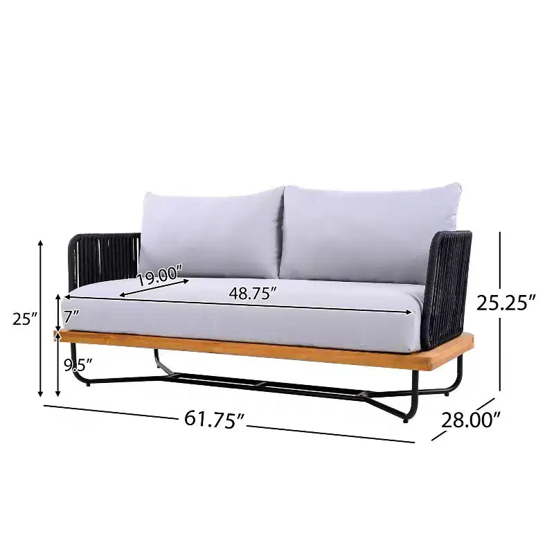 Christopher Knight Home Foisy Outdoor Metal 8-Seater Chat Set with Rope Woven