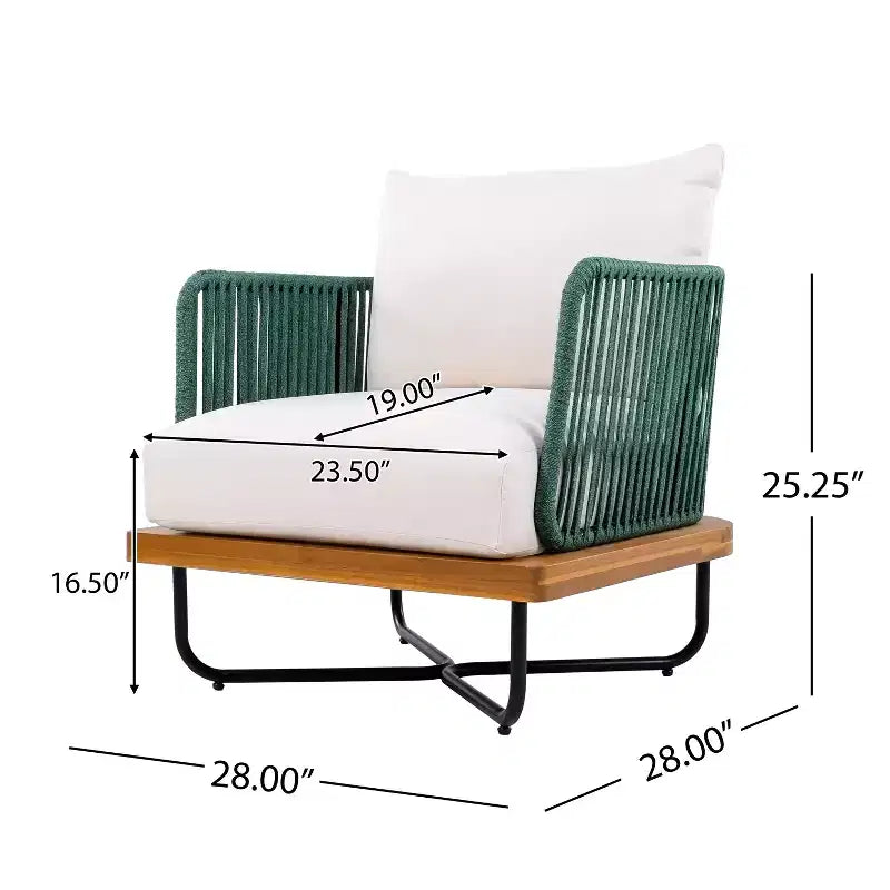 Christopher Knight Home Foisy Outdoor Metal 8-Seater Chat Set with Rope Woven