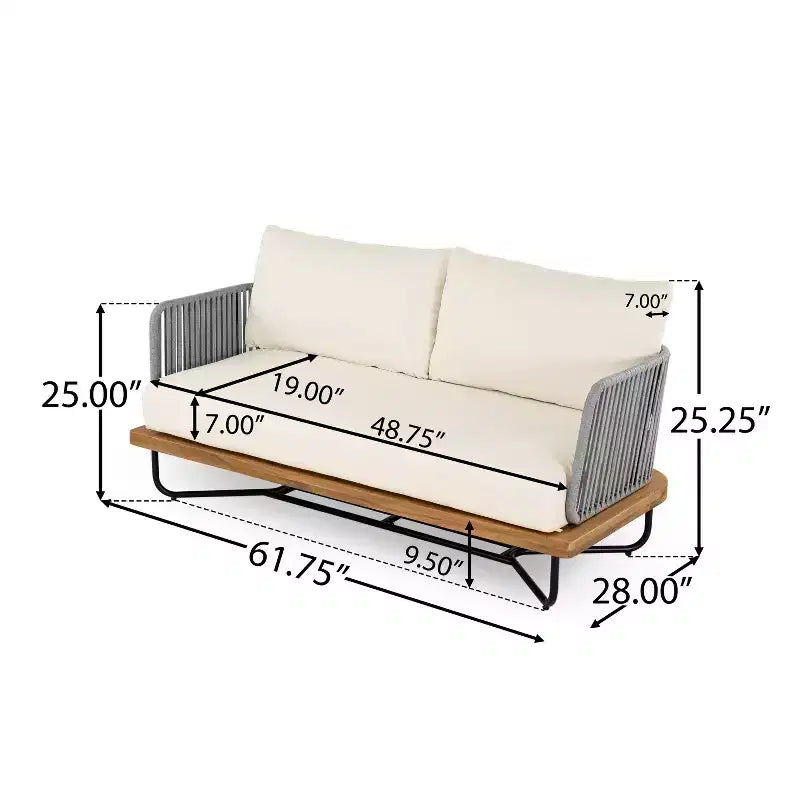 Christopher Knight Home Foisy Outdoor Metal 8-Seater Chat Set with Rope Woven
