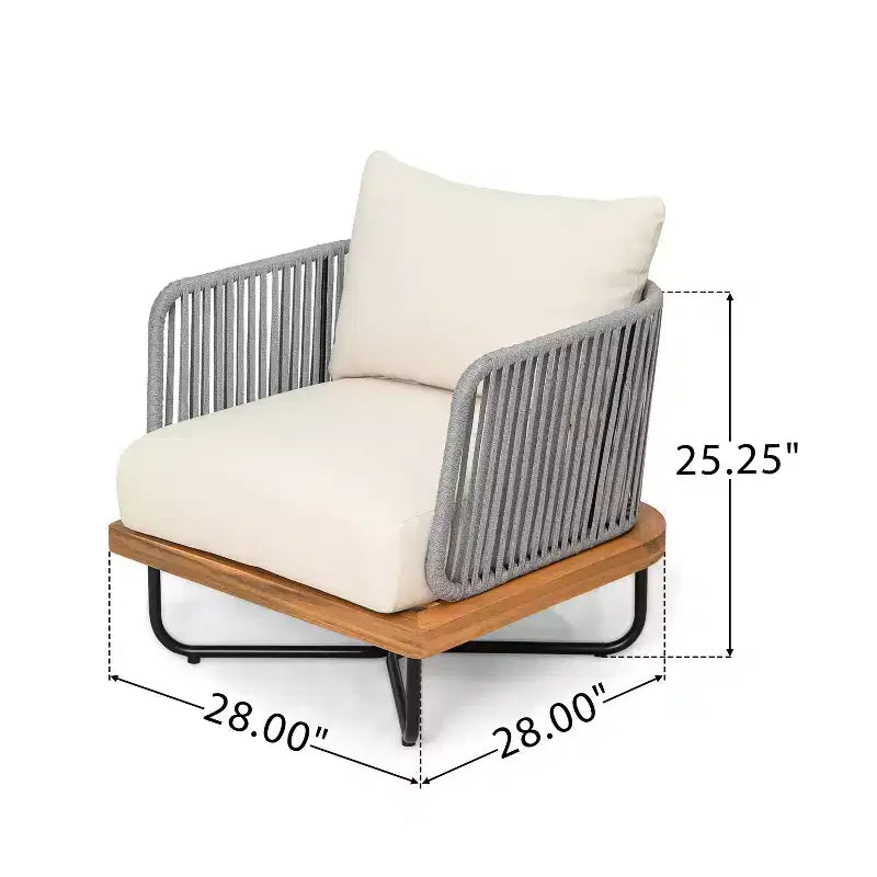 Christopher Knight Home Foisy Outdoor Metal 8-Seater Chat Set with Rope Woven