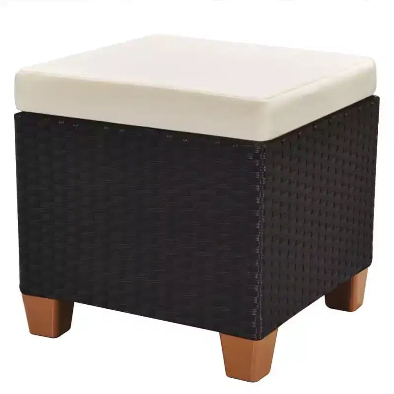 vidaXL Patio Furniture Set Set of 7 Black and Cream