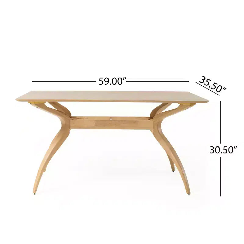 GDFStudio Megann Mid-Century Modern Wood Fabric Upholstered 5 Piece Dining Set