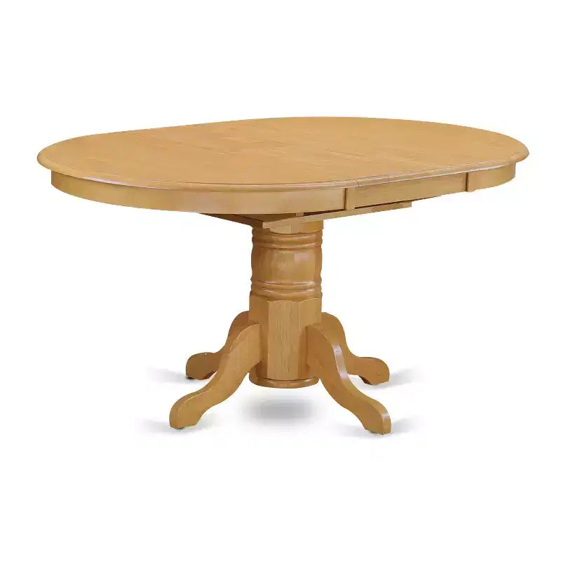 HomeStock Belmont Dining Room Set- Oval Dinette Table With Leaf And Dining Chairs, Oak
