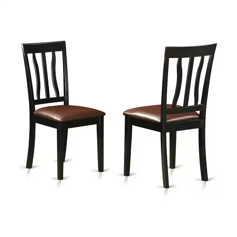 HomeStock Belmont 7 Piece, Pedestal Table Base, Oval Dining set, with Armless Chair, Black