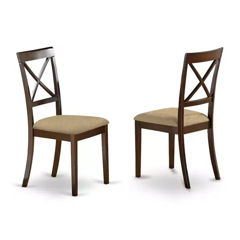 HomeStock Belmont Dining Room Set-Dining Table With Leaf And Kitchen Chairs, Cappuccino
