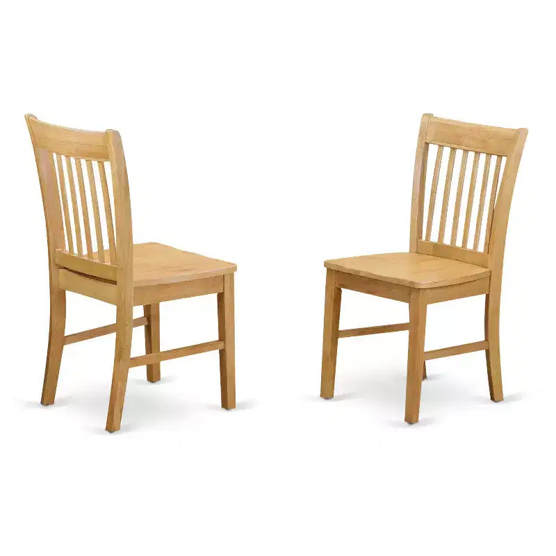HomeStock Belmont Dinette Set- Table With A 12 Leaf And Dining Chairs, Oak