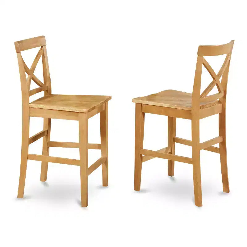 HomeStock Belmont Counter Height Dining Set-Pub Table And Counter Height Dining Chair, Oak