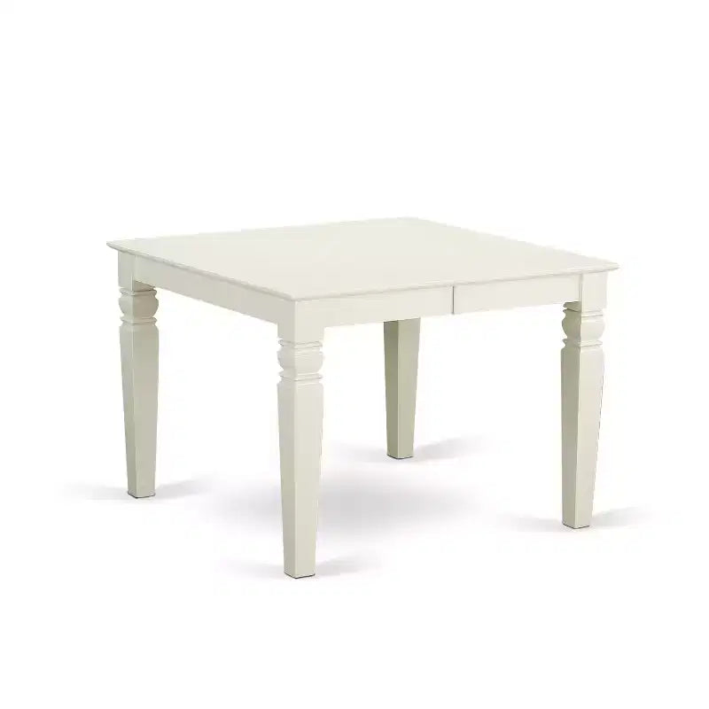 HomeStock Belmont 7 Pc Set With One Weston Table And 6 Wood Seat Chairs, Linen White