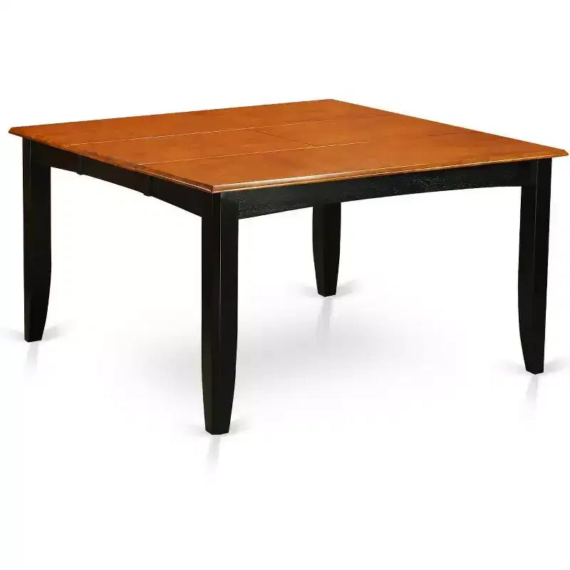 HomeStock Belmont 9Pc Square 36/54 Inch Family Table With 18 In Butterfly Leaf And 8 Wood Seat Dining Chairs