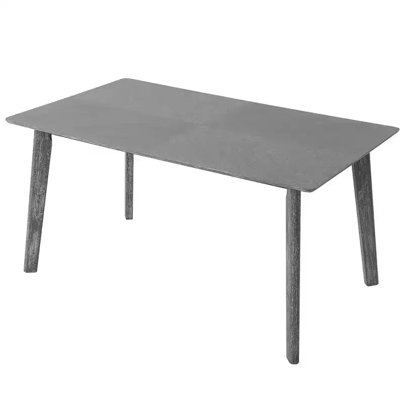 6 Piece Wood Dining Room Table Set, Dining Room Rectangular Table with 4 Upholstered Chairs and Bench