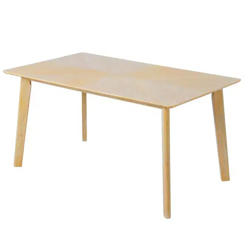 6 Piece Wood Dining Room Table Set, Dining Room Rectangular Table with 4 Upholstered Chairs and Bench