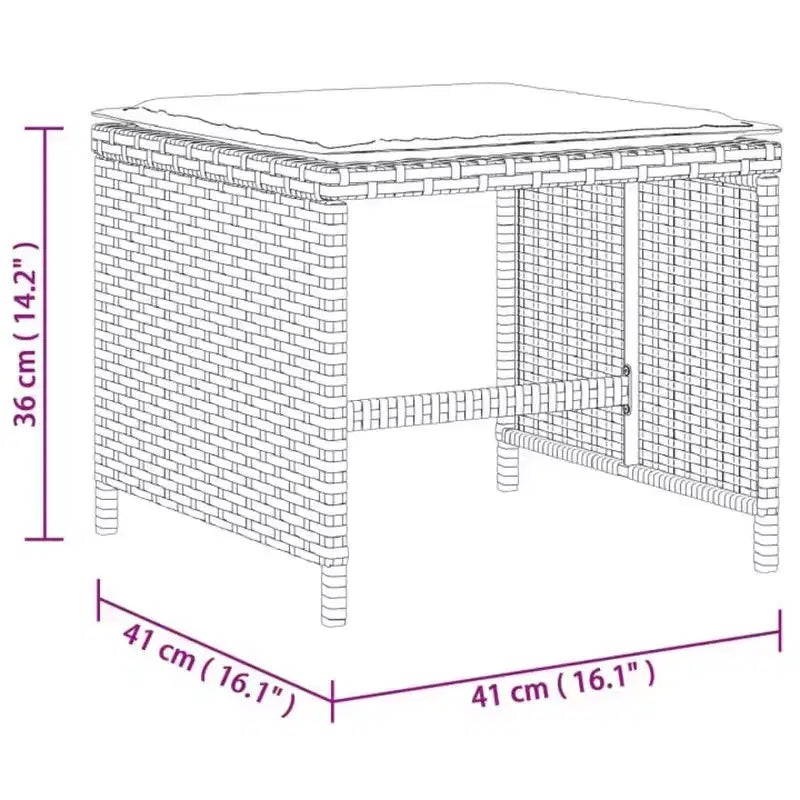 vidaXL Patio Dining Set of 12 Grey Poly Rattan 12 Seater Foldable