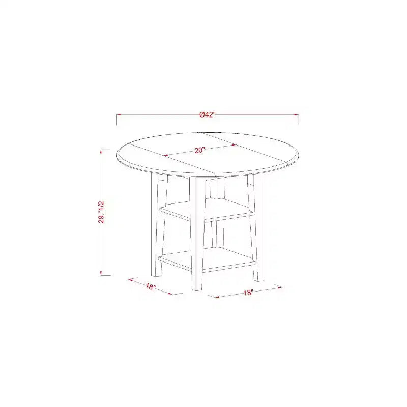 Round Dining Table Set 3pc 20/42 Inch Table w/ 2 Linen Chairs - Beige Fabric
