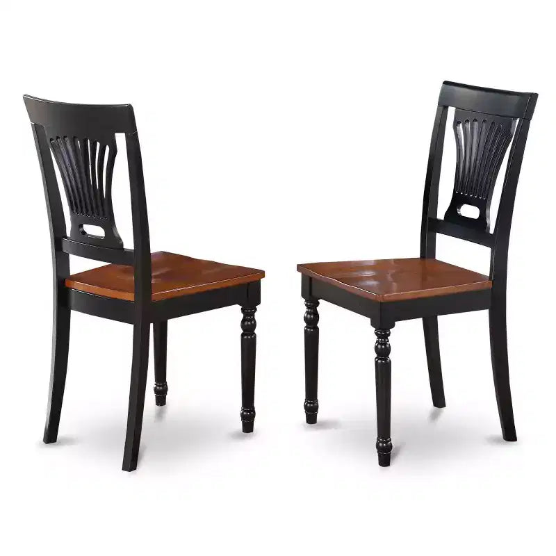 HomeStock 5-Piece Oval Black and Cherry Finish Solid Wood Top Dining table with 4 Chairs