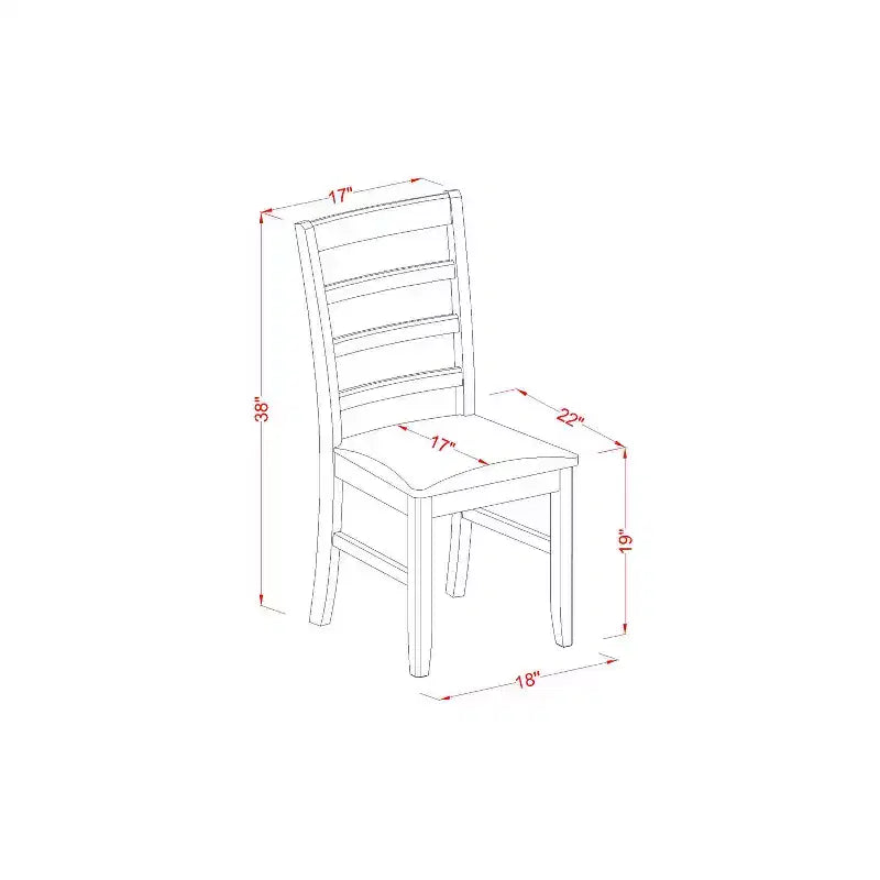 5 Piece Dinette Set - Round Kitchen Table & 4 Chairs - Coastal Dining Room Set - 42 Inch Table
