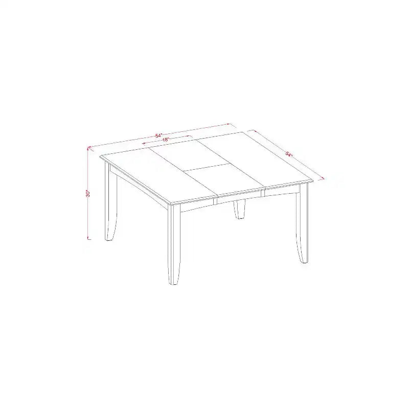 HomeStock 7-Piece Square Black and Cherry Finish Solid Wood Top Dining Table with 6 Chairs