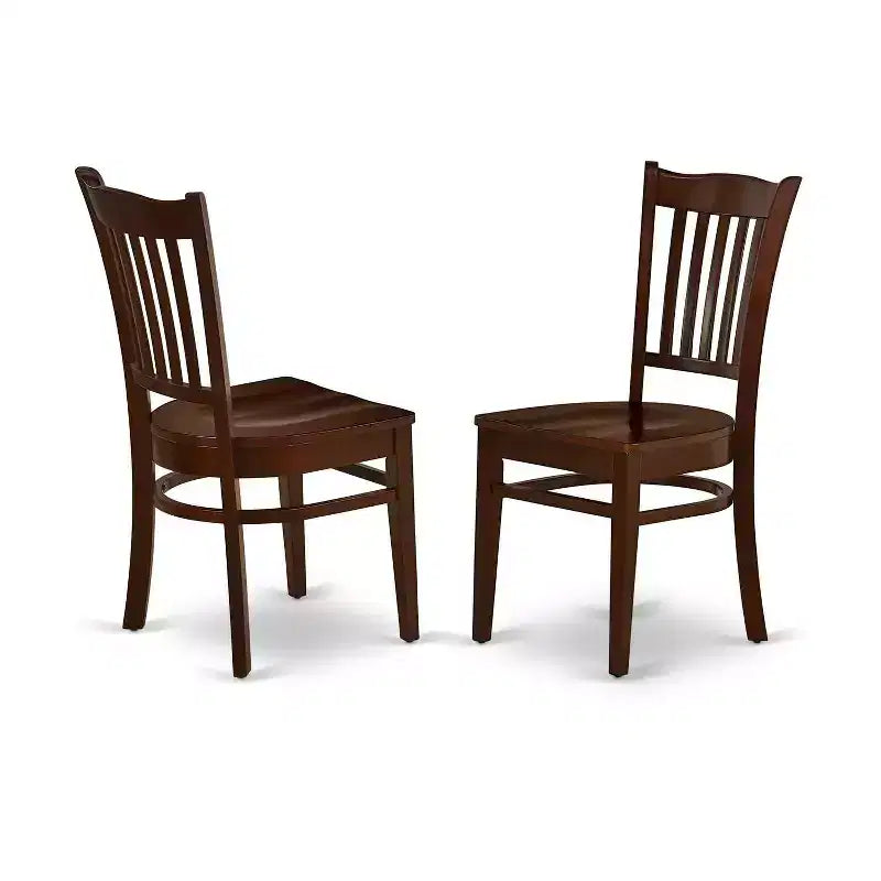 Rectangular Dining Table Set 7Pc 60 Inch Table with 6 Wood Kitchen Chairs