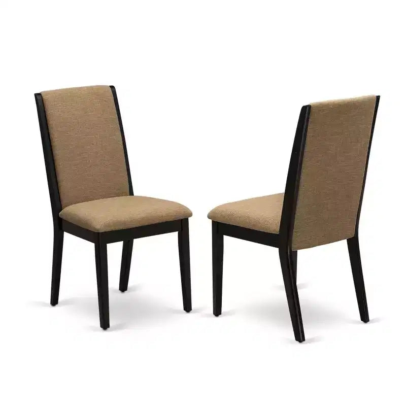 3-Piece Black Finish Solid Wood Top - Round Dining Room Set - Seats 4