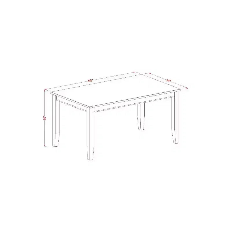 HomeStock 7-Piece Rectangle Mahogany Finish Solid Wood Top Dining Table with 6 Chairs with Slat Back