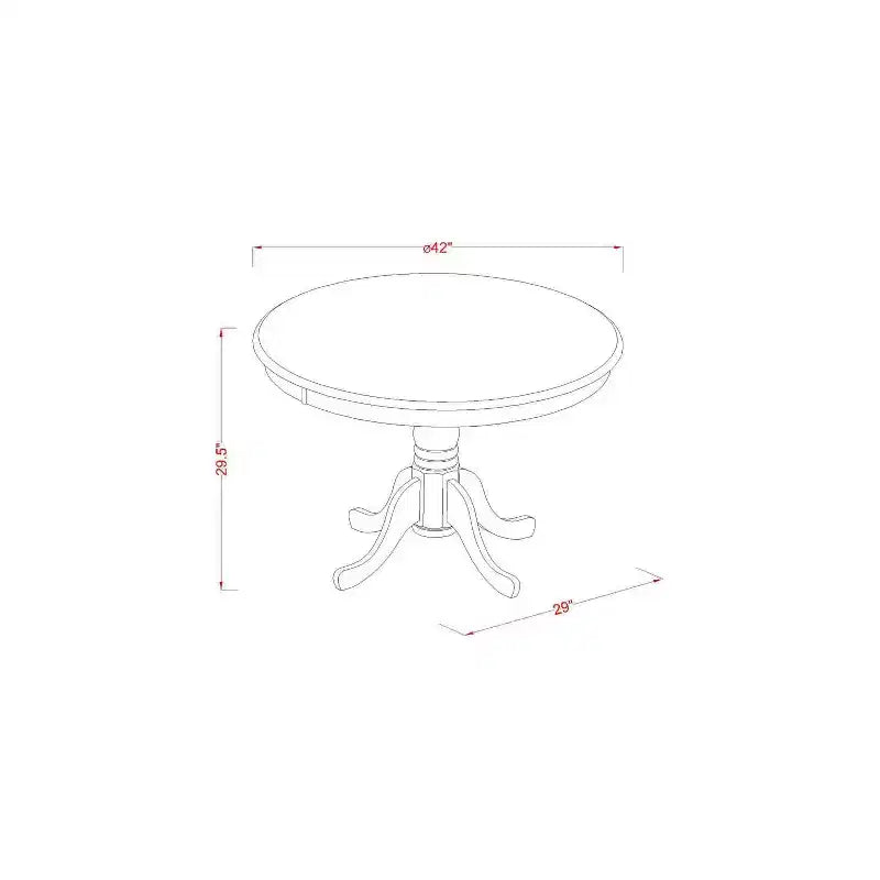 Dining Room Table Set Pink Flamingo 42 Inch Table w/ 2 Parsons Chairs Linen White Legs PU Leather