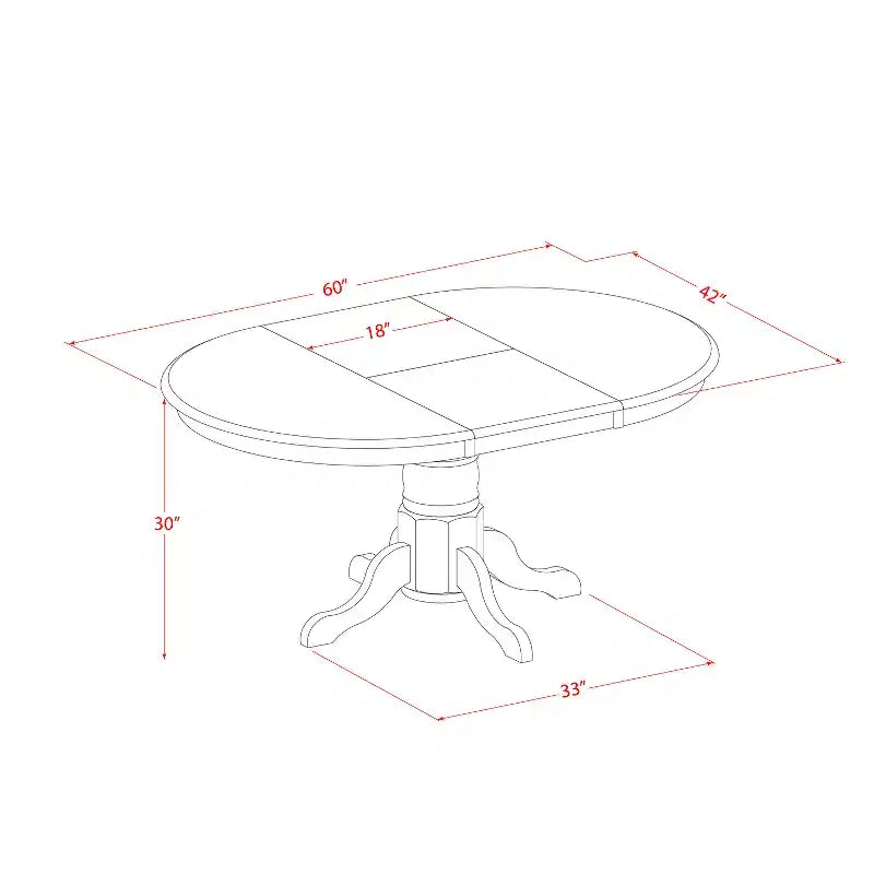 Modern 5 Piece Dining Set - Round Table & 4 Chairs - Linen White Kitchen Set