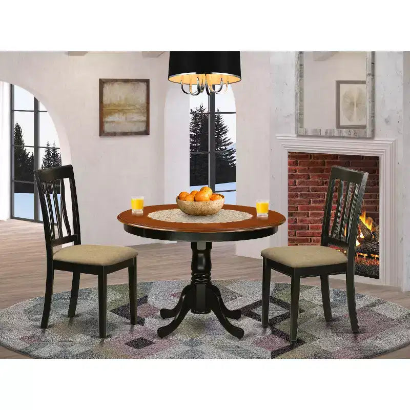 Round Kitchen Dinette Set - 42 Inch Table & 4 Chairs - Modern Dining Room Furniture