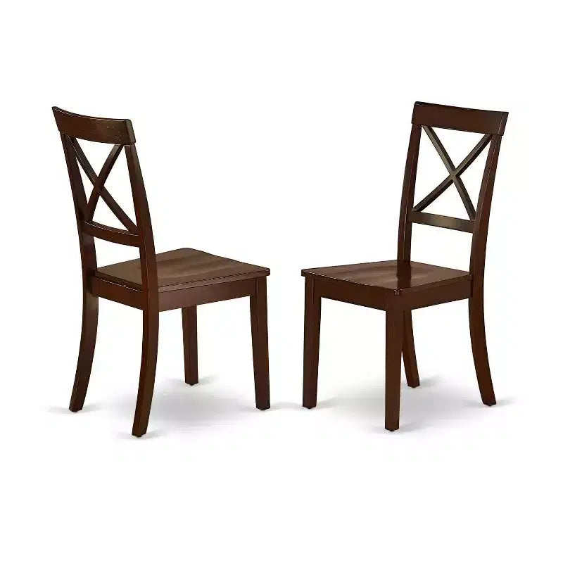 Vintage Kitchen Dining Set - Table with Butterfly Leaf & 2 Chairs - 32x54 Inch Mahogany Finish