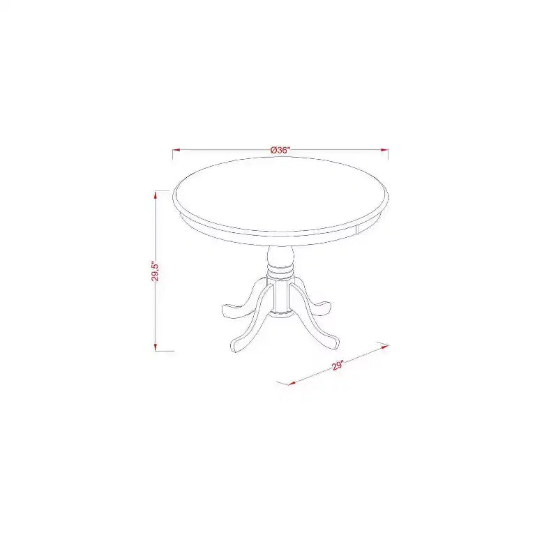 Round Dining Table Set with 2 Chairs - Modern Oak Dining Room Table Set