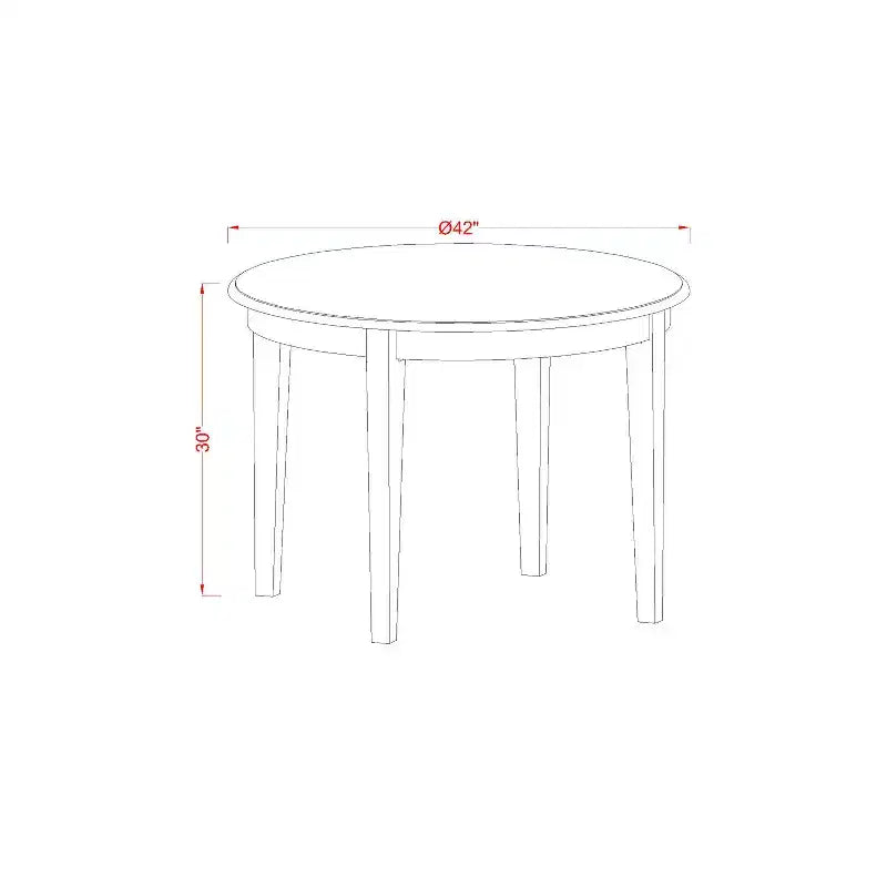 HomeStock 5-Piece Round Cappuccino Finish Solid Wood Top Dining Table with 4-Chairs