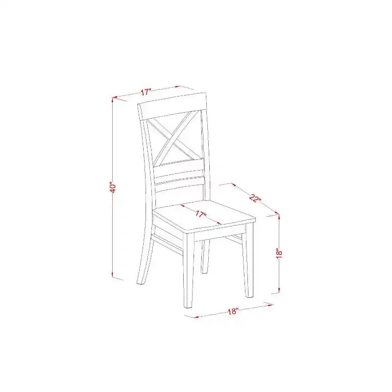 HomeStock 3-Pc Black and Cherry Finish Solid Wood Top - Round Dining Room Set - Seats 4