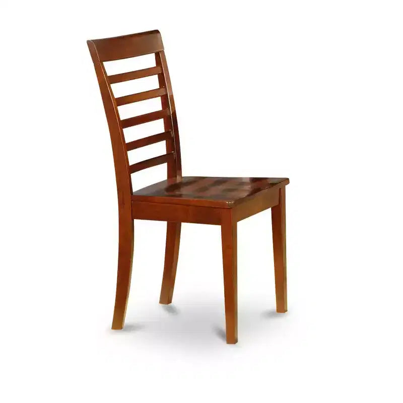 3-Piece Mahogany Finish Solid Wood Top - Round Dining Room Set - Seats 4