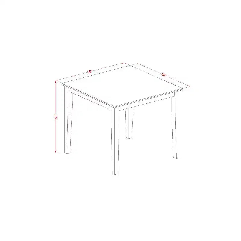 5-Piece Dinette Set - Square Table & Chairs - Mahogany Finish - Kitchen Dining Room Set