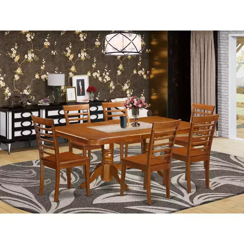 Coastal Cottage Dining Set - 7 Piece Table & Chairs - 40x78 Inch Rectangle Table