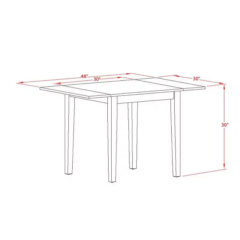 HomeStock 3-Piece Black and Cherry Finish Solid Wood Top Dining Table Set
