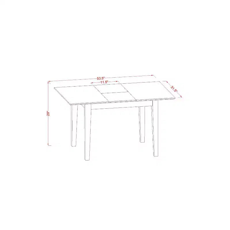 HomeStock 3-Piece Buttermilk and Cherry Finish Solid Wood Top Dining Table Set