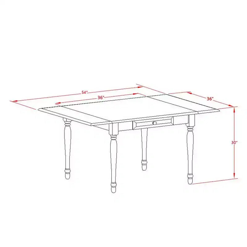 HomeStock 3-Pc Buttermilk and Cherry Finish Solid Wood Top with Dropleaf Dining Table Set