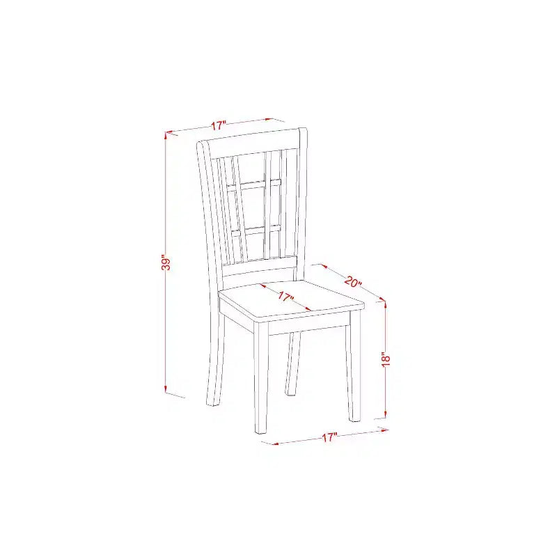 5 Piece Kitchen Table Set for 4 - Rectangle Dining Table with Butterfly Leaf & 4 Chairs - Buttermilk & Cherry Finish