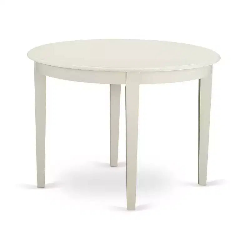 Small Kitchen Table Set with Chairs - 3 Piece Dining Table & Chairs - Neo-Classical Design - Linen White Finish