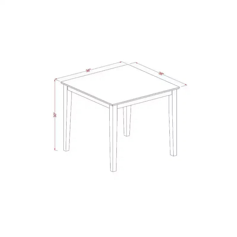 HomeStock 3-Pc Mahogany Finish Solid Wood Top Dining Table Set - Seats 2