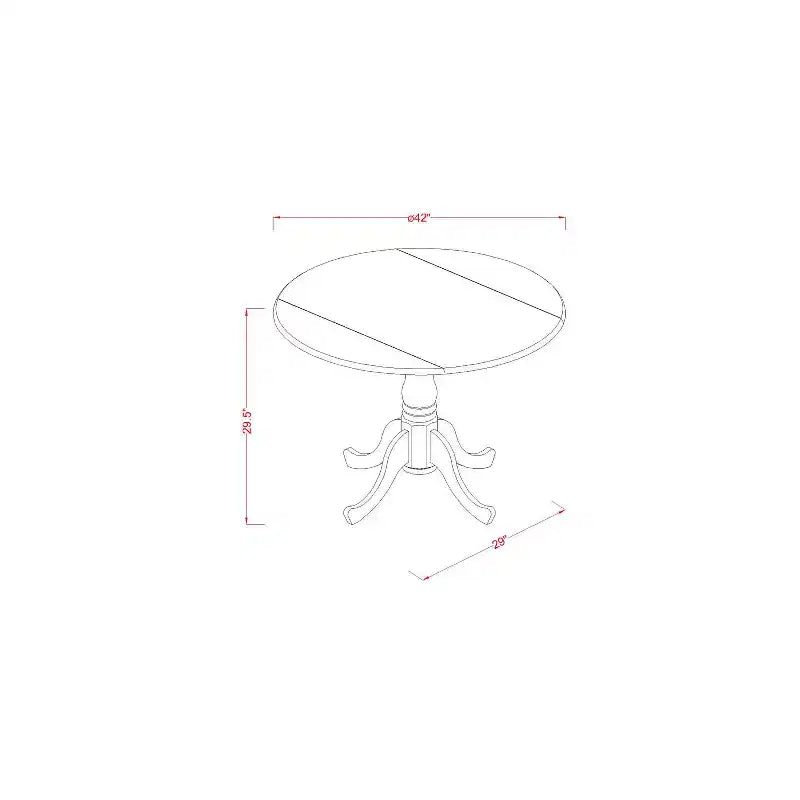 Round Dining Table Set - 3 Piece Kitchen Table with Chairs, 42 Inch, Black Cherry Finish