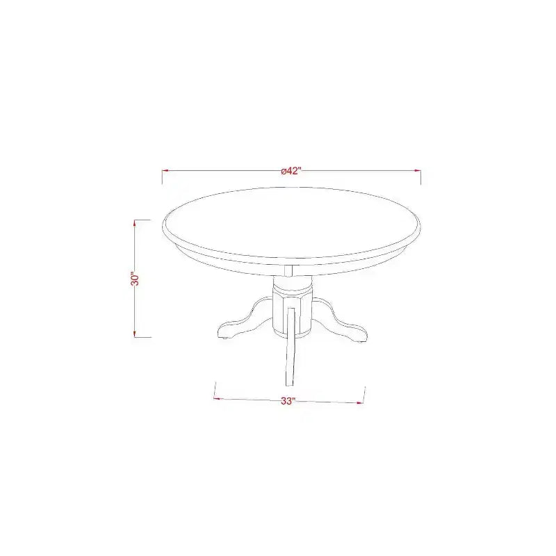 HomeStock 5-Piece Buttermilk & Cherry Finish Solid Wood Top Dining Table with 4 Parson Chair