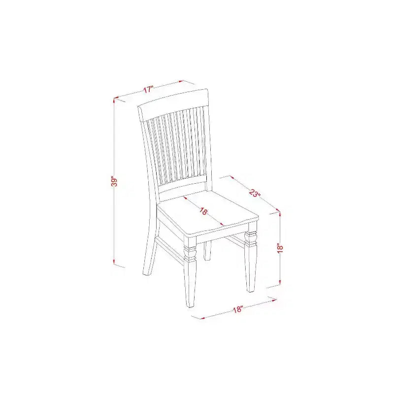 Retro Dinette Set 3Pc - Small Kitchen Table & Chairs - Buttermilk Cherry Finish - Wood Dining Set