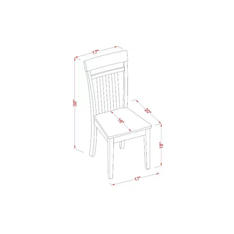 Retro Kitchen Dining Set - 5 Piece Table & Chairs - Solid Wood Dinette Set - Modern Farmhouse Style